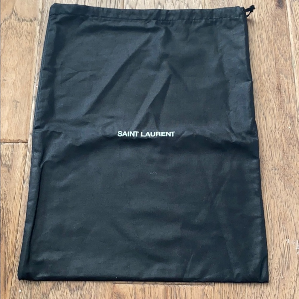 SAINT LAURENT Shiny Black Designer Cloth Dust Bag